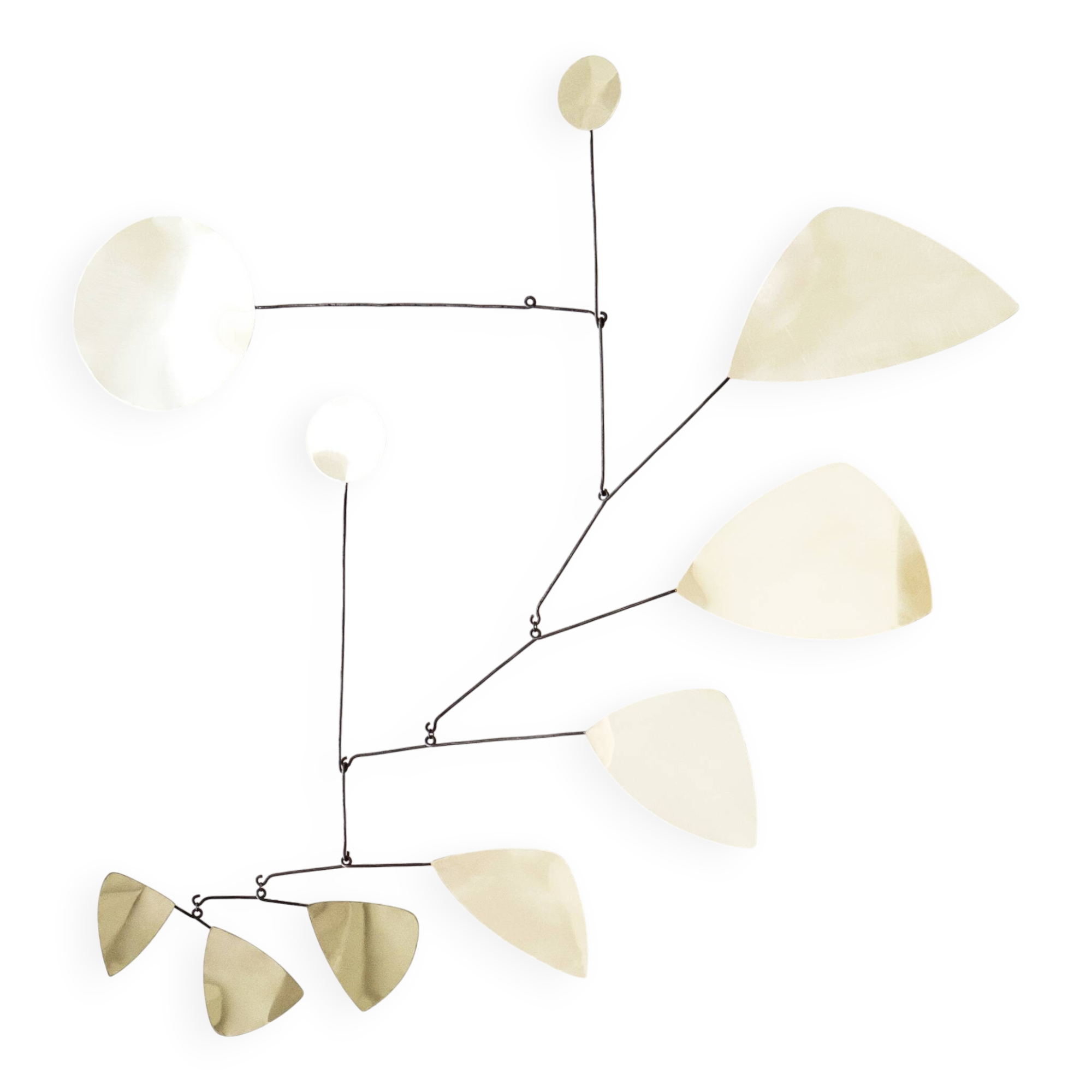 Mobile sculpture in brass and iron