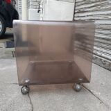 Plexiglas wheeled coffee table