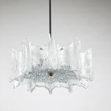 Frosted glass star chandelier J.T. Kalmar Vienna, Austria, 1960s