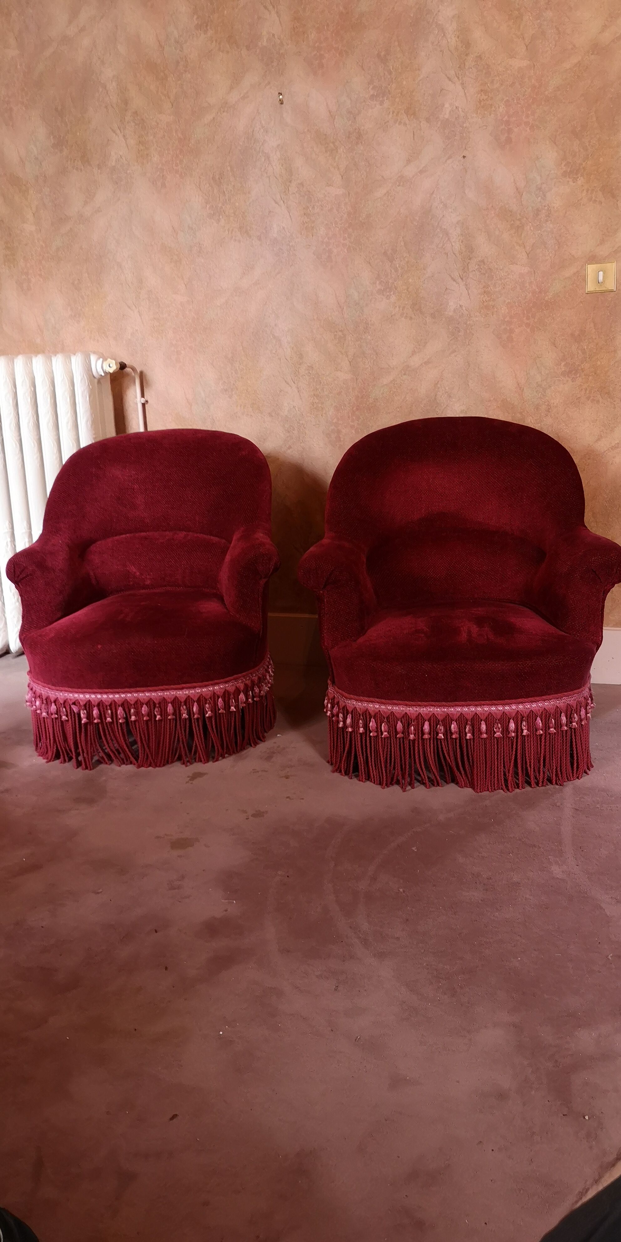 Pair of toad armchairs