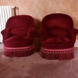 Paire de fauteuils crapaud