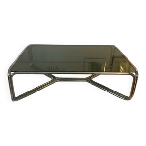 Table basse chromée - verre