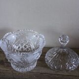 Cut glass vintage leaf design sweet jar