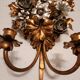 Hand-forged gilded silver-plated candle wall lamps by S. Salvadori