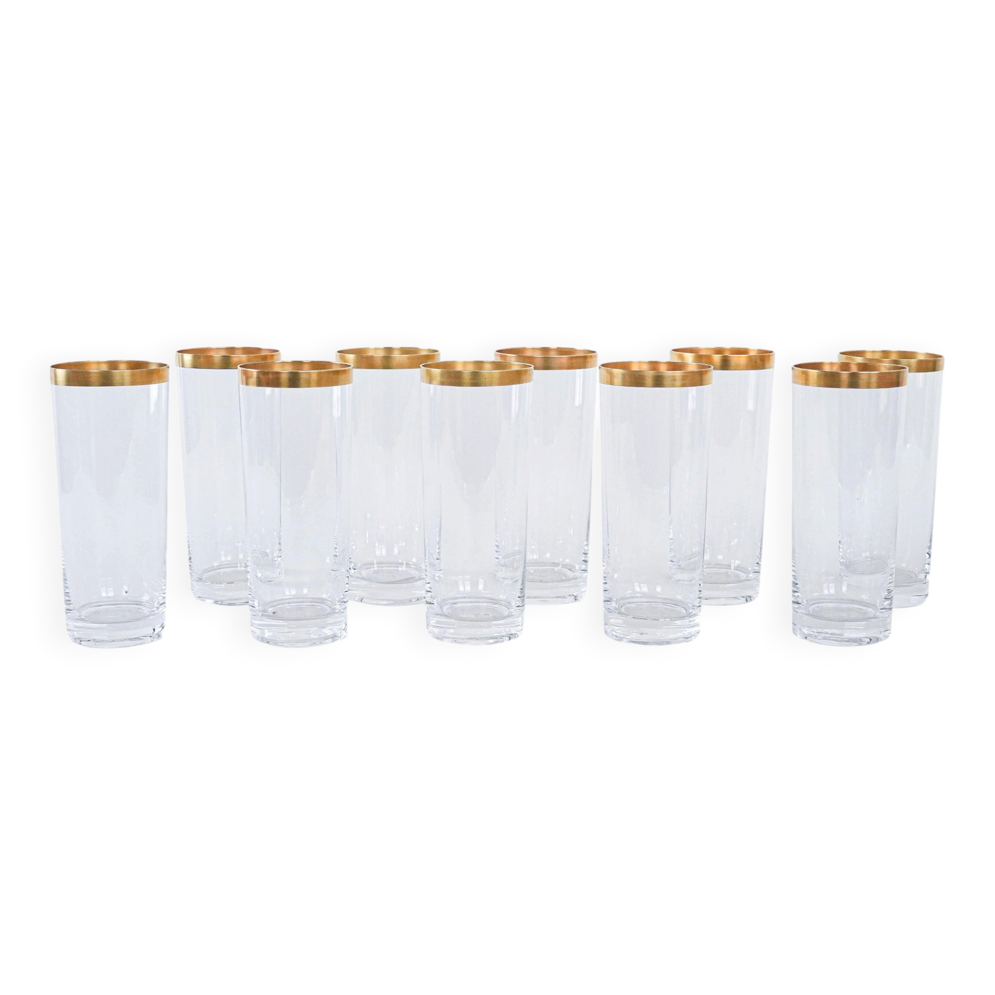 Set of crystal glasses, Italian design, 1970s, made in Italy