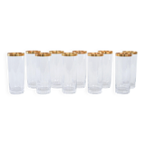 Set of crystal glasses, Italian design, 1970s, made in Italy