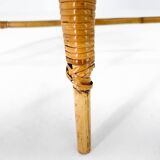 Fauteuil en rotin du milieu du siècle, Tchécoslovaquie, années 1970