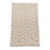 Ecru Berber rug with wool tufts and relief patterns – 250 × 152 cm