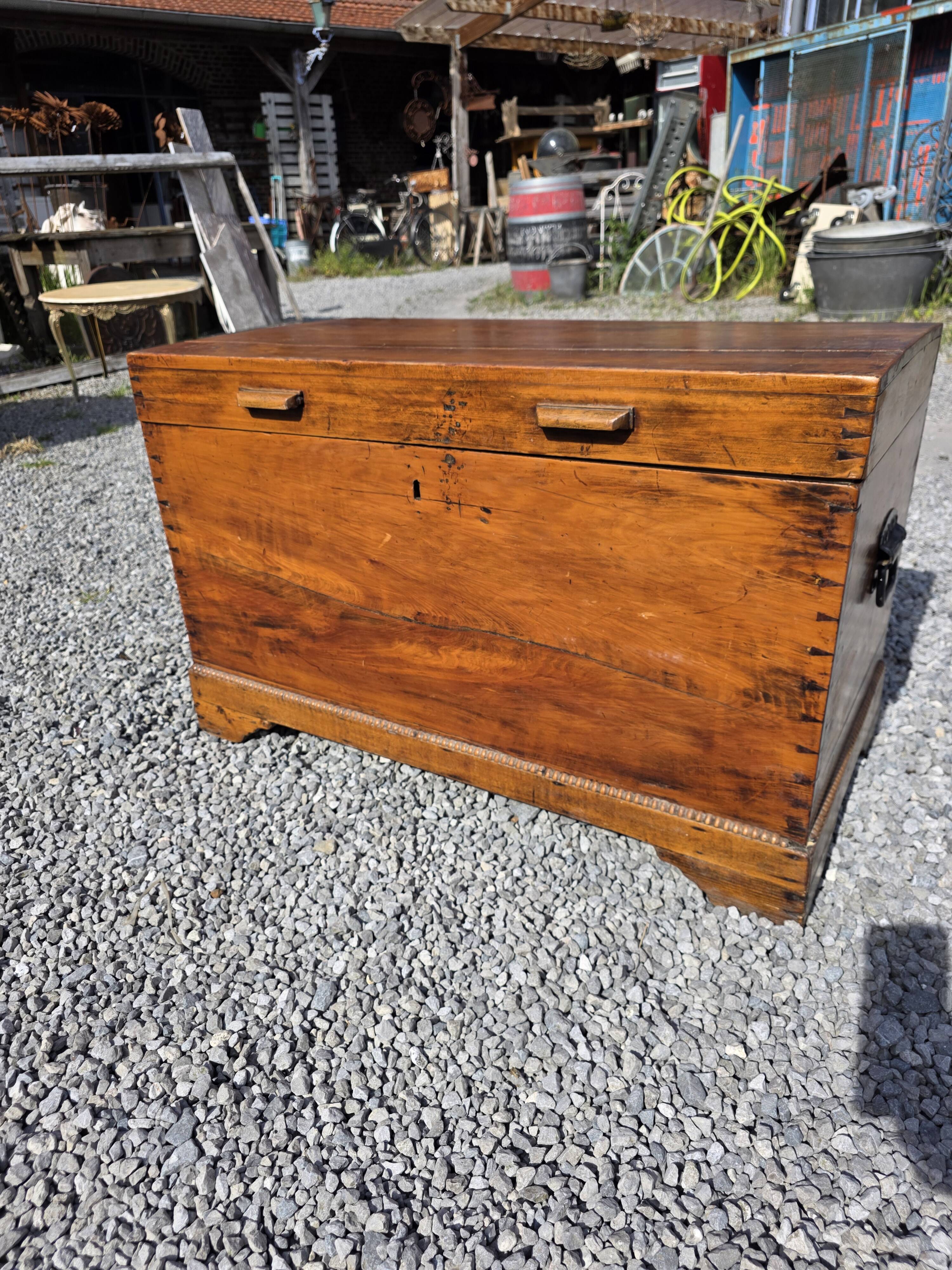 Antique solid teak chest