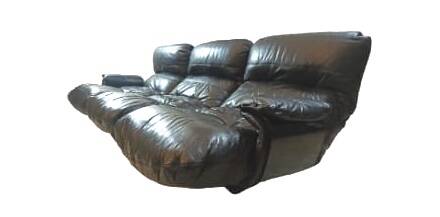 Vintage Scandinavian leather sofa, midcentury leather sofa