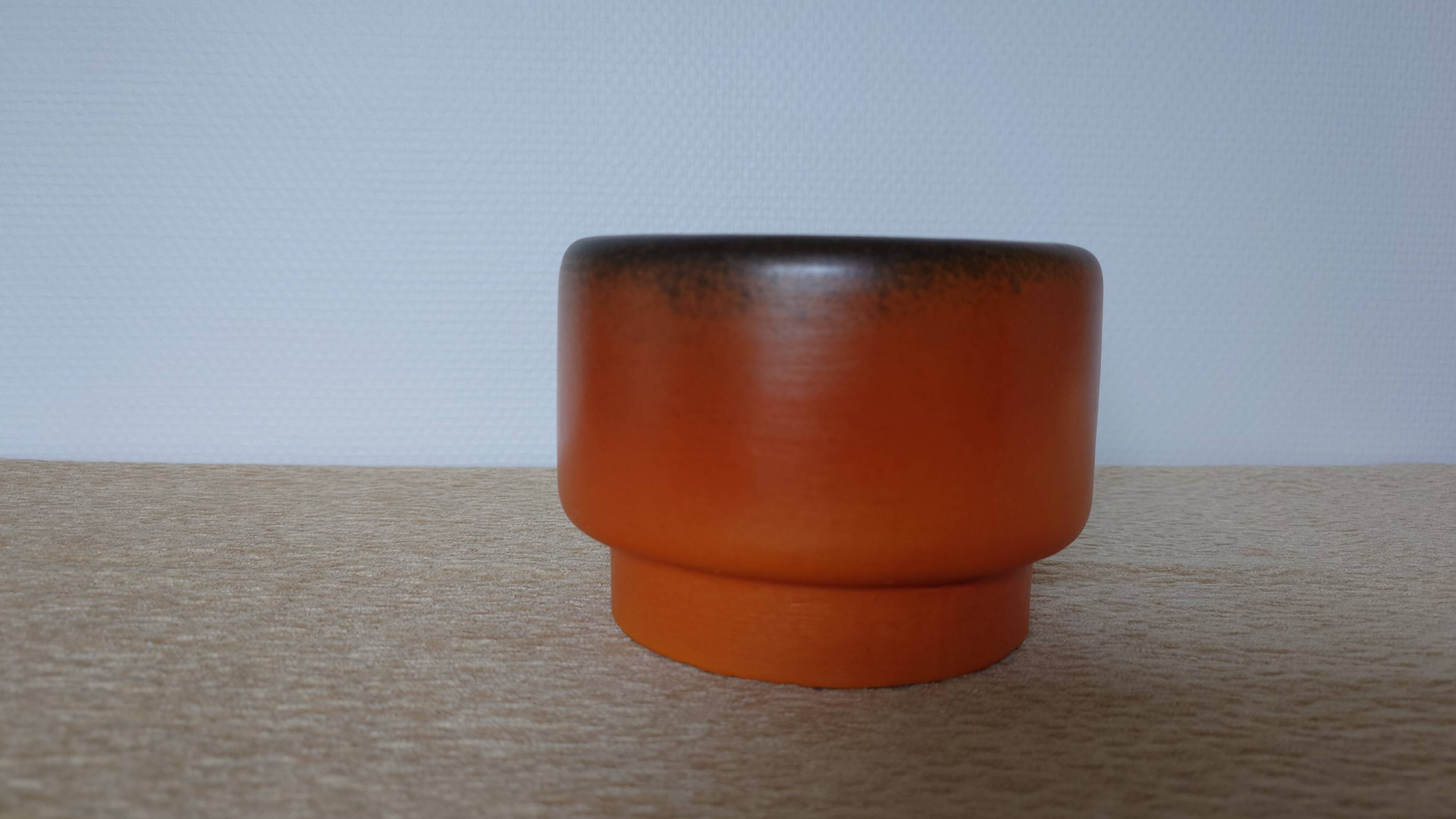 Enamelled vase signed André Jean Doucin – vintage modernist piece – France