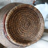 Woven straw basket