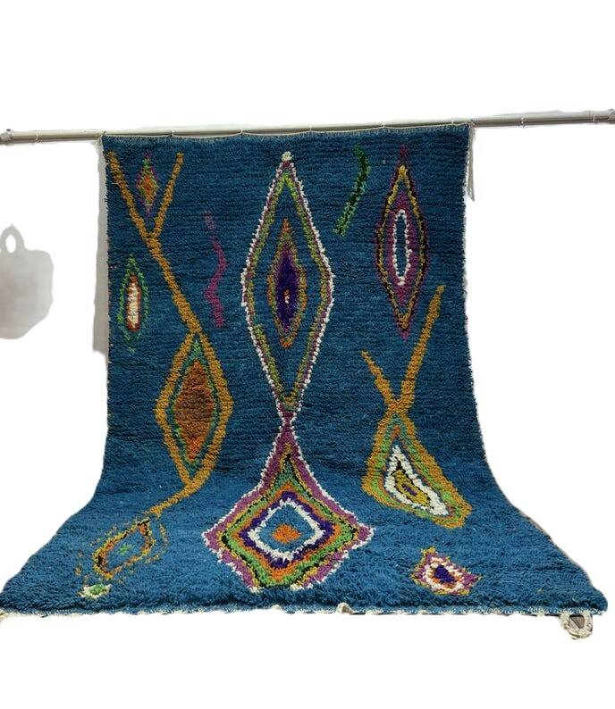 Teal blue Moroccan rug 150/250cm
