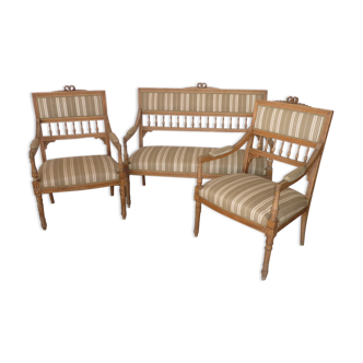 Salon Louis XVI, bench 2 seats and 2 armchairs