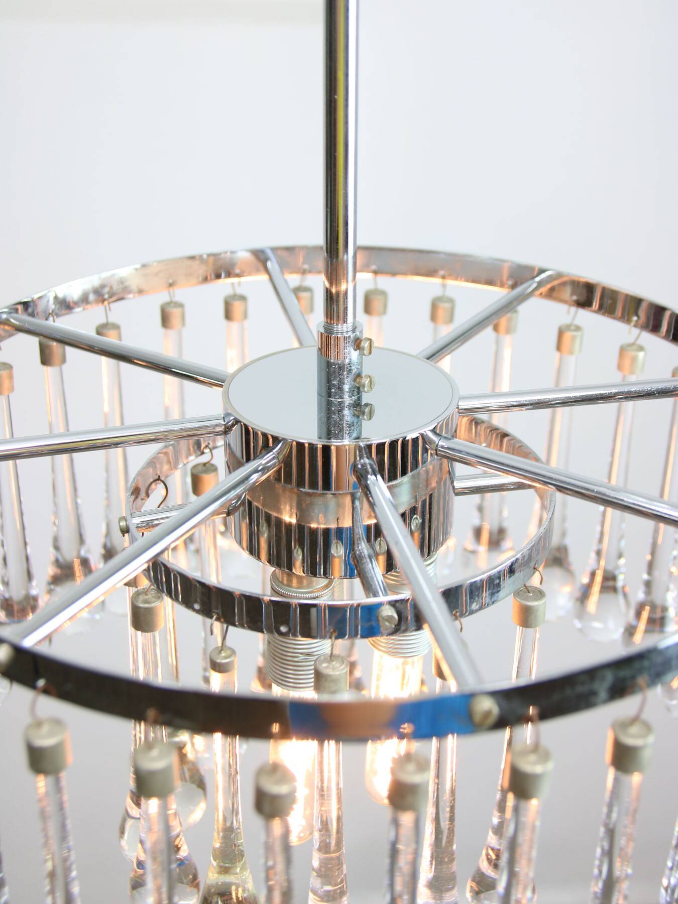 Mid-Century Italian Crystal Teardrop Chandelier, 1960s