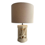 Stone lamp carved by Albert Tormos, vintage