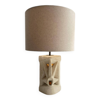 Stone lamp carved by Albert Tormos, vintage