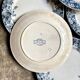 6 Sarreguemines flat plates in blue ironstone, "Récamier" service