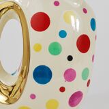 Boch Frères Pichet / Mid-Century Jug in Gold and Polka Dots, Belgium, 1950s