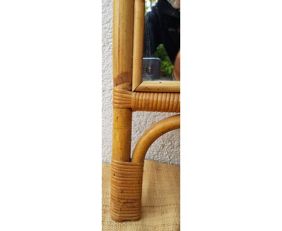 60's rattan mirror  61x82cm
