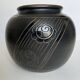 Art Deco ball vase in black ceramic