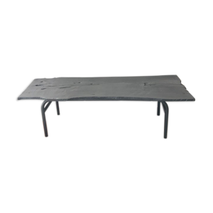 Table basse bois brûlé piètement