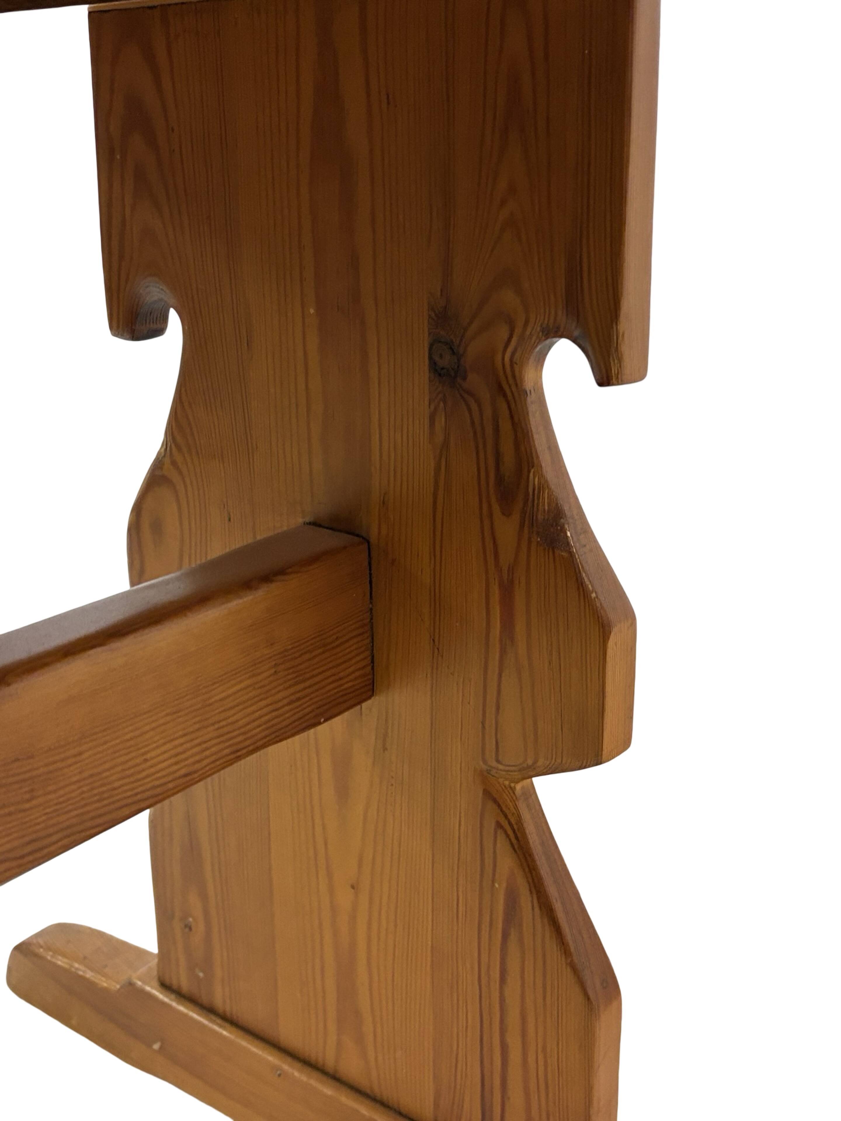 Vintage Pinewood Dining Table Desk with Drawer 60s Design