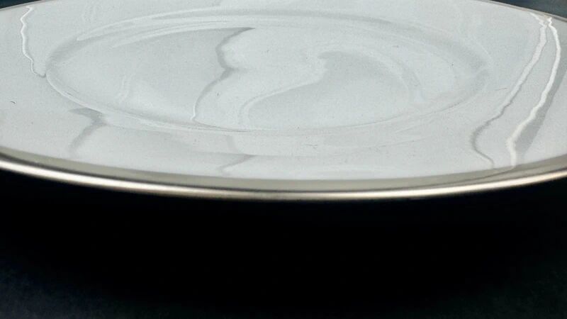 Raynaud, Fontainebleau Platine, suite de 6 assiettes à aile 25 cm