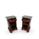 A pair of antique walnut bedside tables from the 1890s.