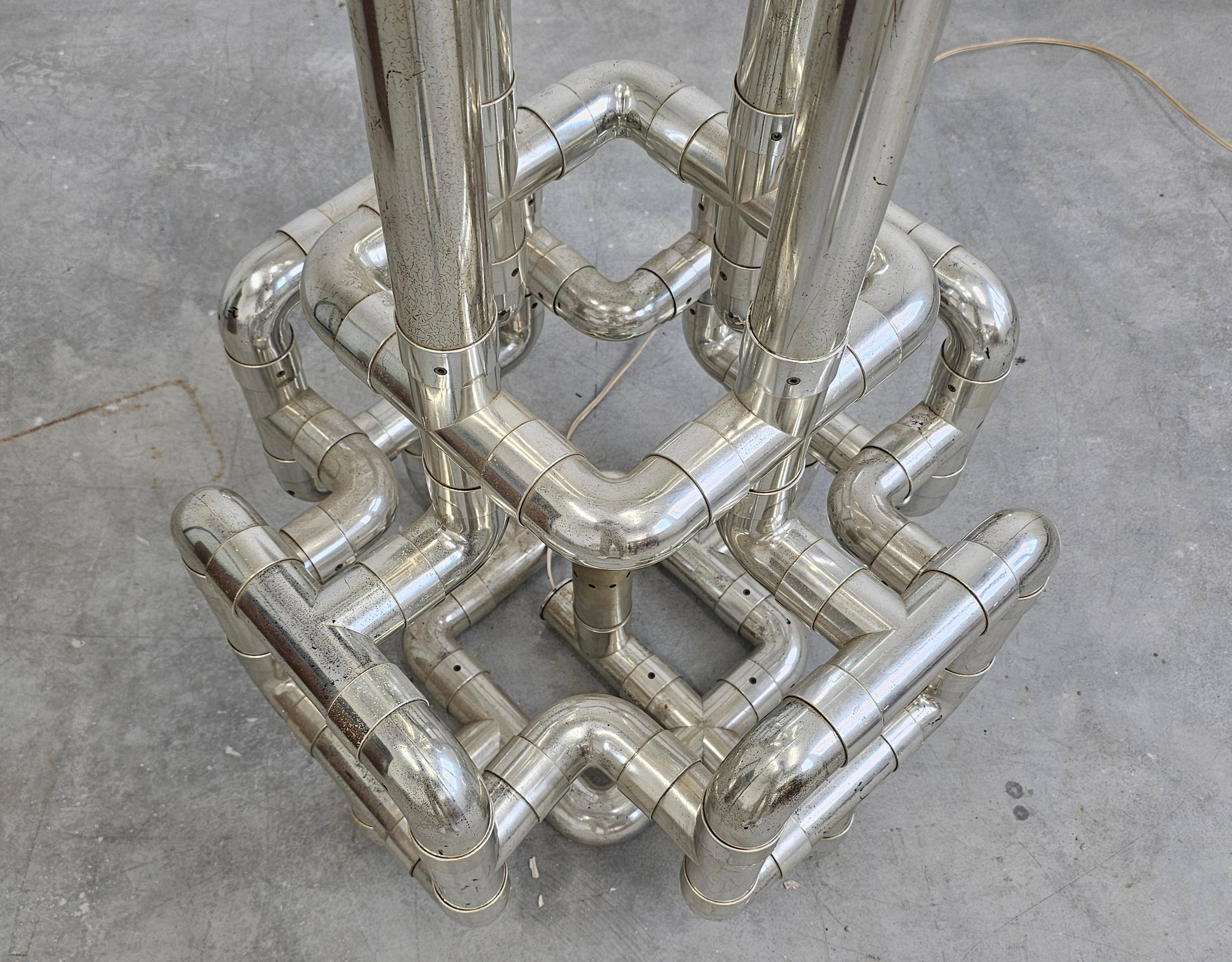Sculptural floor lamp Space Age Rombo by Gaetano Missaglia