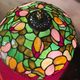 antique bronze lamp and stained glass shade