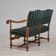 1960s, Danish 2 seater sofa, original condition, furniture wool fabric, solid oak wood.