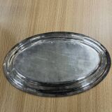 Oval tray in silver metal