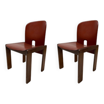 Set of Leather 121 Chairs by Afra & Tobia Scarpa for Cassina, 1967