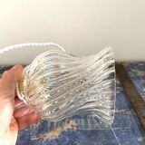 Vintage portable lamp in electrified chiseled glass to nine