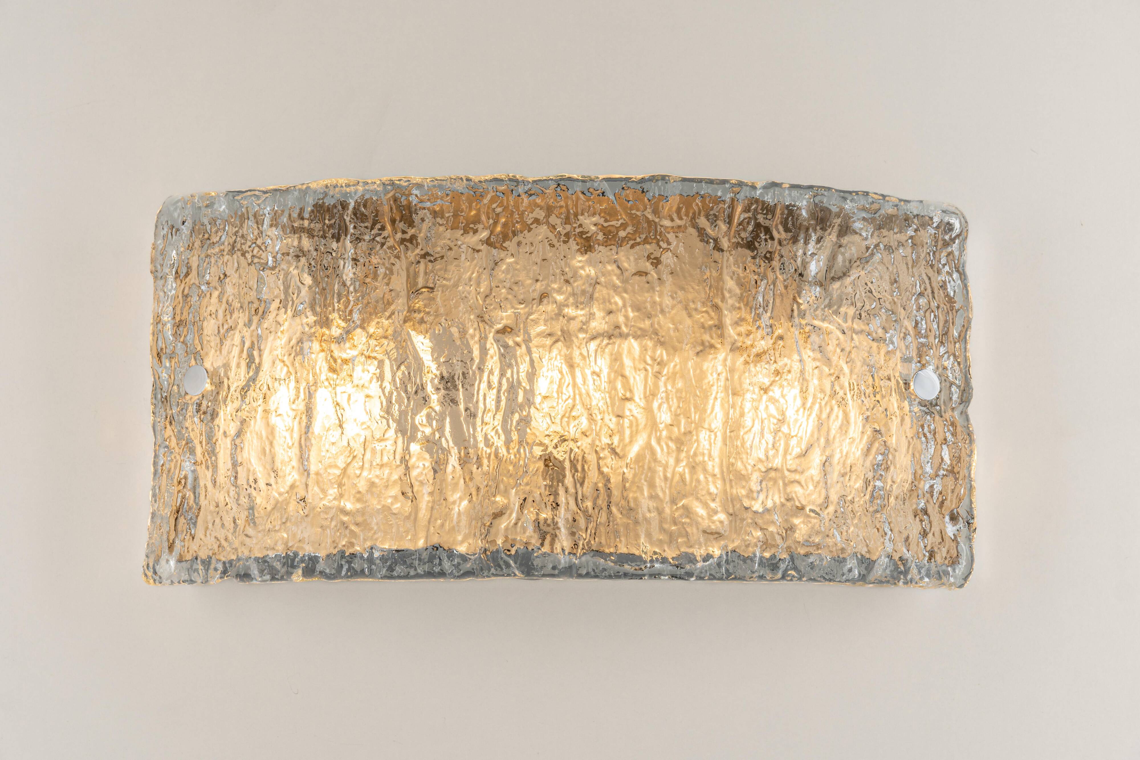 Simple Murano glass wall light by Kaiser, Germany, 1970s.