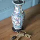 Canton porcelain table lamp, Chinese lamp with polychrome decoration.