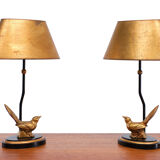 Kullmann birds lamps Hollywood Regency, 1980s