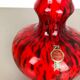 Vintage pop art opaline Florence glass vase design, Italy