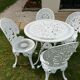 Old white rock garden furniture