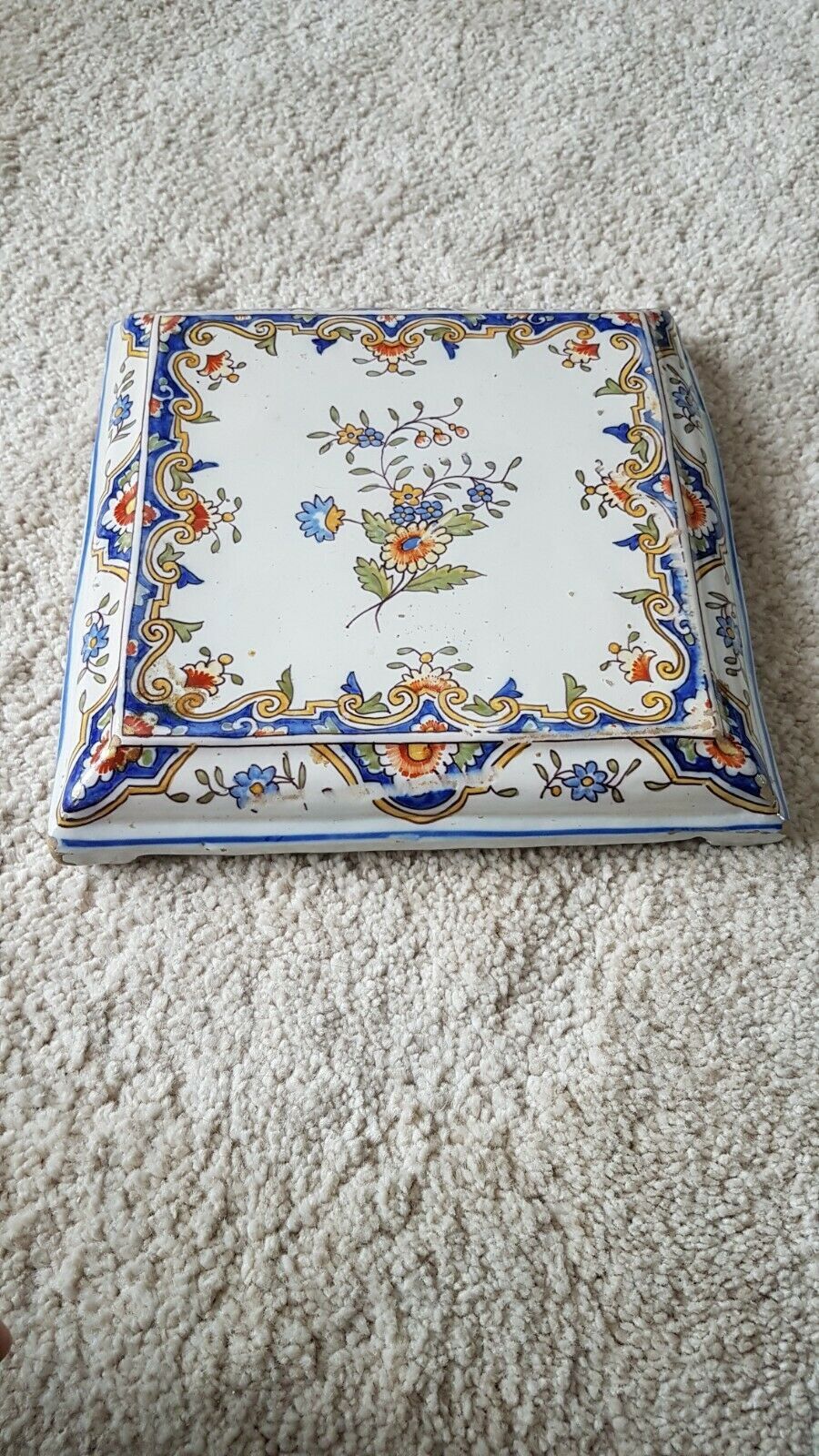 Dessous de plat/plateau - Décor Moustier Peint à la main - Décoration