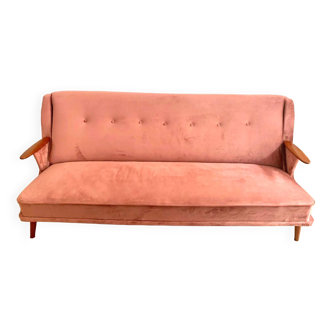 Scandinavian vintage velvet sofa