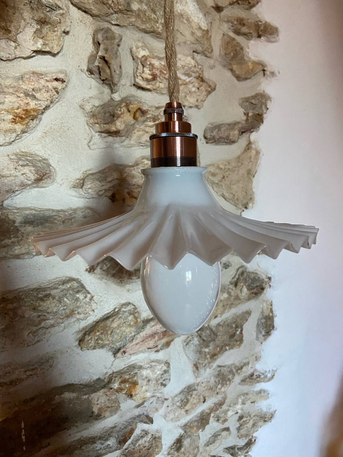Upcycled vintage pendant light