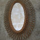 Vintage sun mirror in rattan 63x64cm