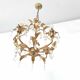 Chandelier pampilles and leaves golden metal