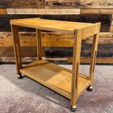 Wheeled side table - Guillerme & Chambron - 1980s