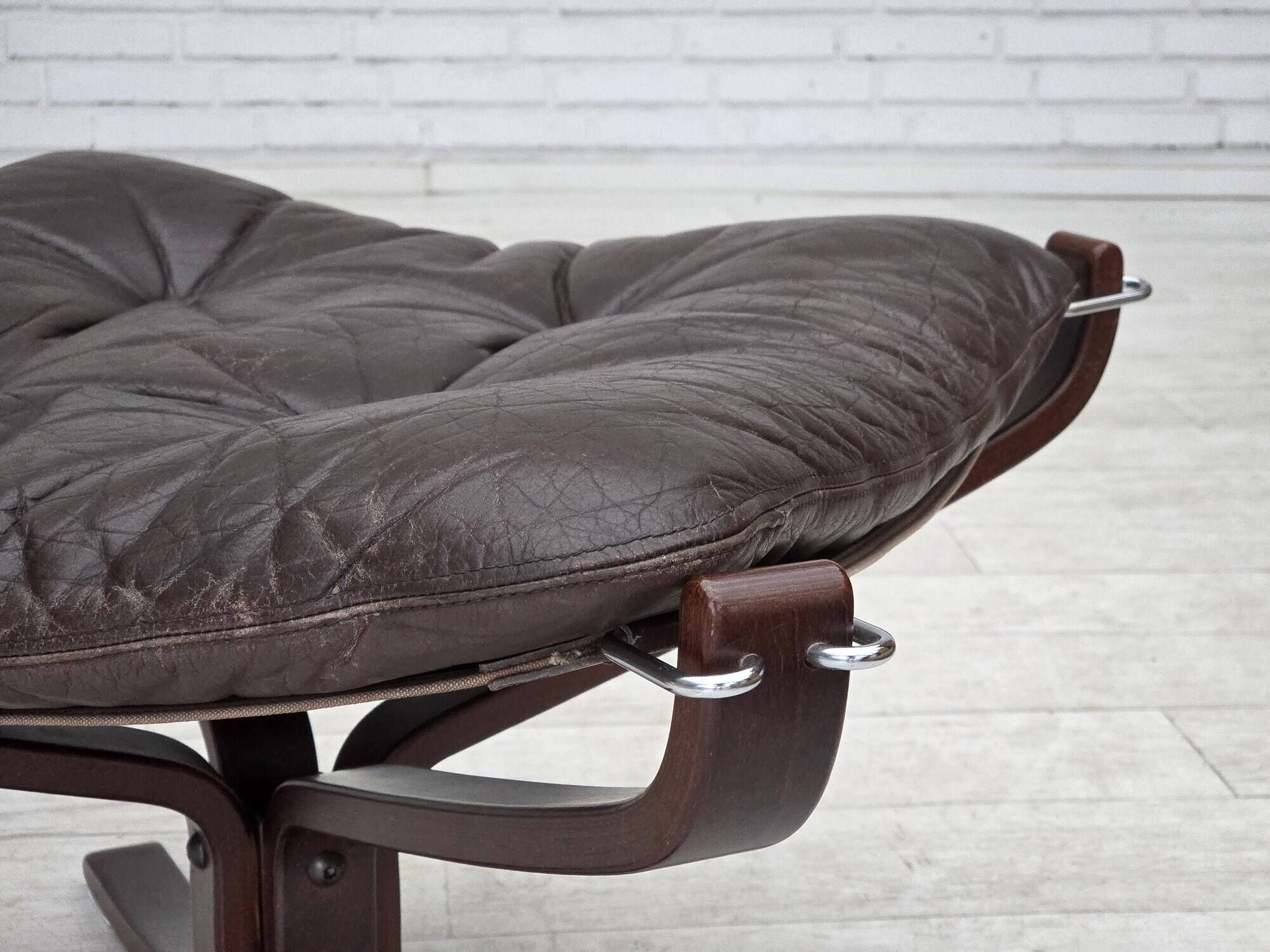 1970s, Norwegian design by Sigurd Ressel, chair "Falcon" with footstool.