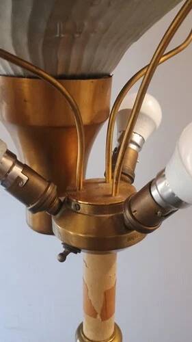 Floor lamp Table lamp signed Malabert house 1930 Art Deco DLG rings Quinet