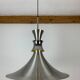 Scandinavian space age pendant lamp by Bent Nordsted for Lyskaer brushed steel 70s