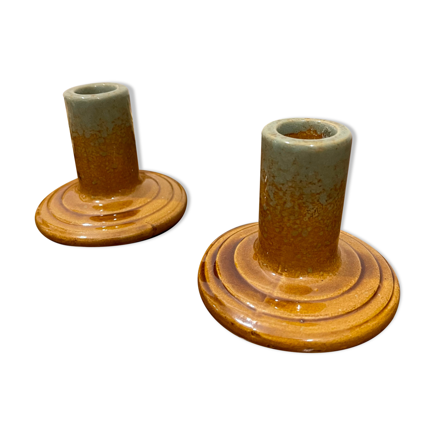 Pair of ceramic candlesticks